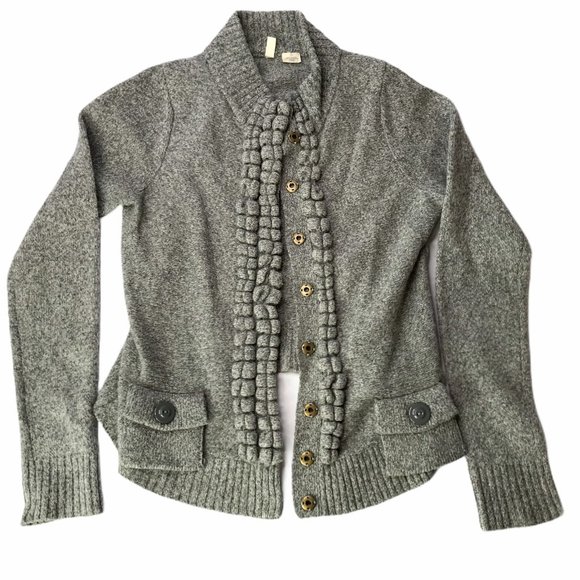 Anthropologie Moth Gray Sweater Cardigan, Button S